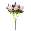 9Head Artificial Rose Flowers Silk Bouquet Bridal Home Vase Decor DIY Purple