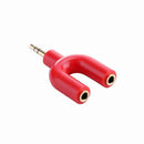 3.5mm Extension Earphone Audio Splitter 1 Male to 2 Female Adapter (Red)