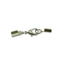 24pcs Ribbon Clip Clamp Cord Crimp End Cap Tip With Lobster Clasp Findings