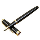 Classic BAOER 388 Stainless Steel Fountain Pen Golden Trim M Nib