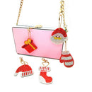 5pcs Santa Claus Hat DIY 5D Diamond Painting Keychain Key Ring Double Sided