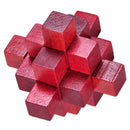 Wooden Red Nine Pass Lock Logic Puzzle Burr Puzzles Brain Teaser Intellectu F2U4