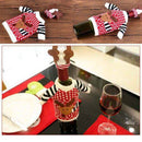 2pcs Fancy Wine Bottle Cover Xmas Santa Table Decor Christmas Bottle Cap Party