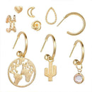 Cactus Love Stud Earrings Set Women H6N3