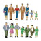 14 Pack 1:25 People Mini Figures Models People for Train Layout Accessories
