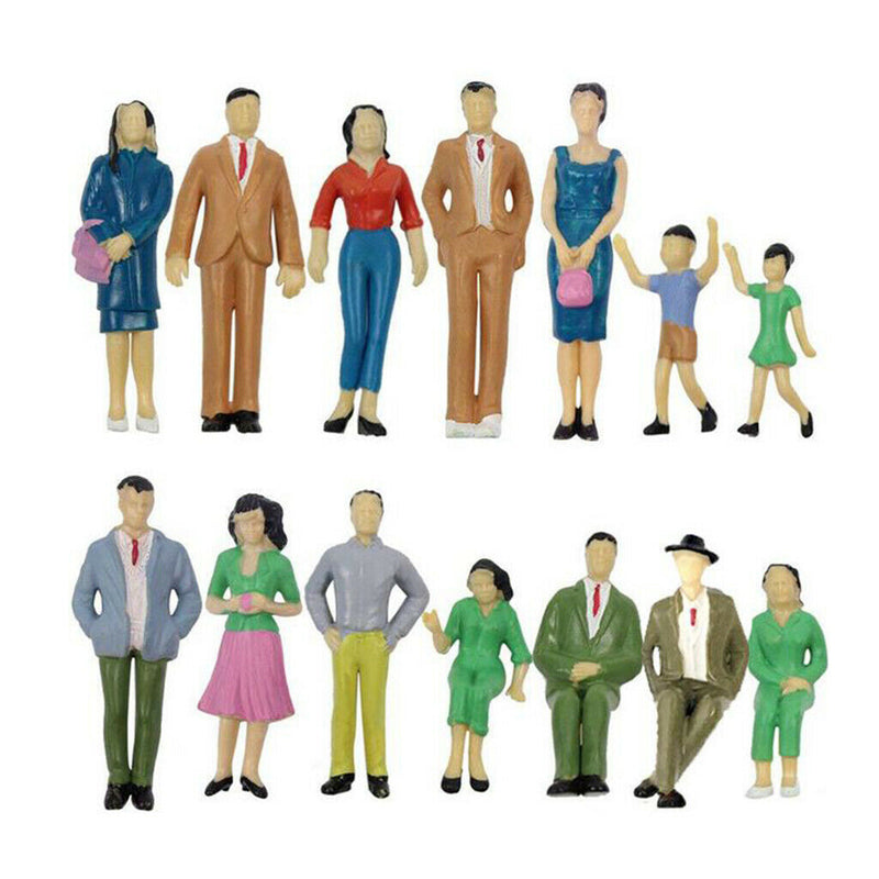 14 Pack 1:25 People Mini Figures Models People for Train Layout Accessories