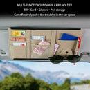 Universal Car Sun Visor Leather Case Holder Card Glasses Cell Phone Organizer
