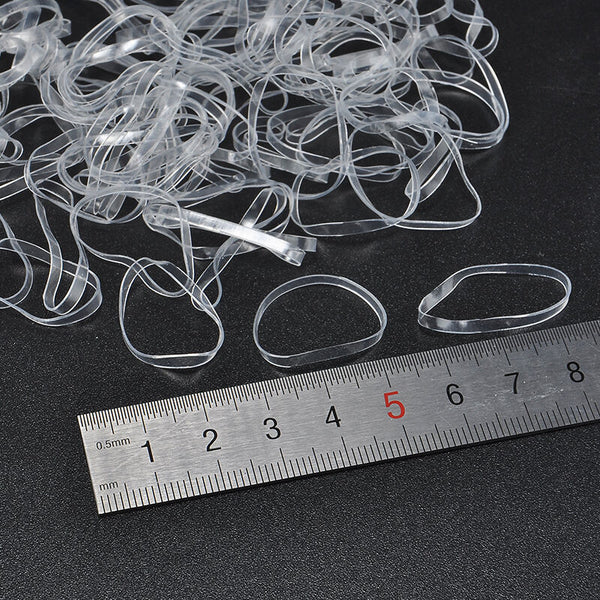 Fashion Ponytail Holder 200PCS Transparent Hair Tie Band Elastic Rubber Women