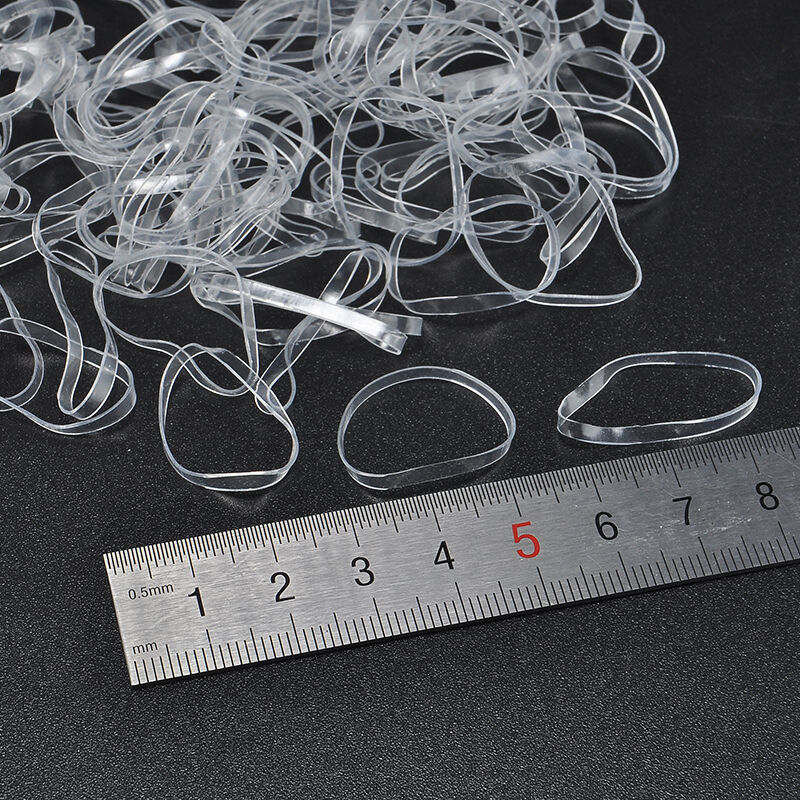Fashion Ponytail Holder 200PCS Transparent Hair Tie Band Elastic Rubber Women