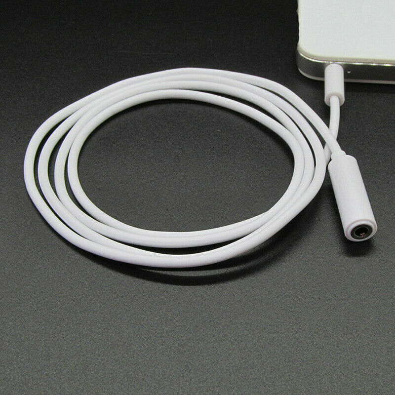 White 1M 3.5mm Male to Female Jack Stereo Audio Headphone Extension Cable JR