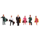 6pcs HO Scale People Miniatures for Sand Table Train Scenery Diorama Layout