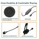 Microphone Headset for Laptop PC Call Center Computer Chat USB Noise Cancelling