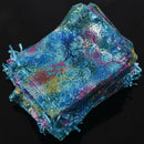 50Pcs 5x7 Inches Drawstring Organza Bags Jewelry Favor Pouches with Print