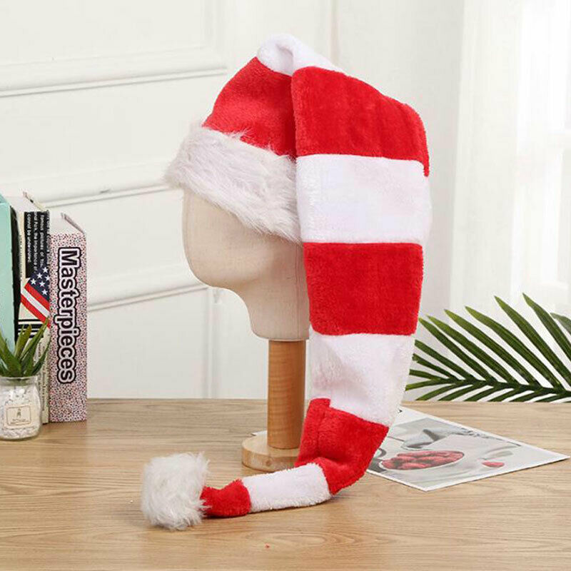 1PC Funny Party Hat Christmas Hats Long Striped Felt Plush Hat Holiday Theme Hn