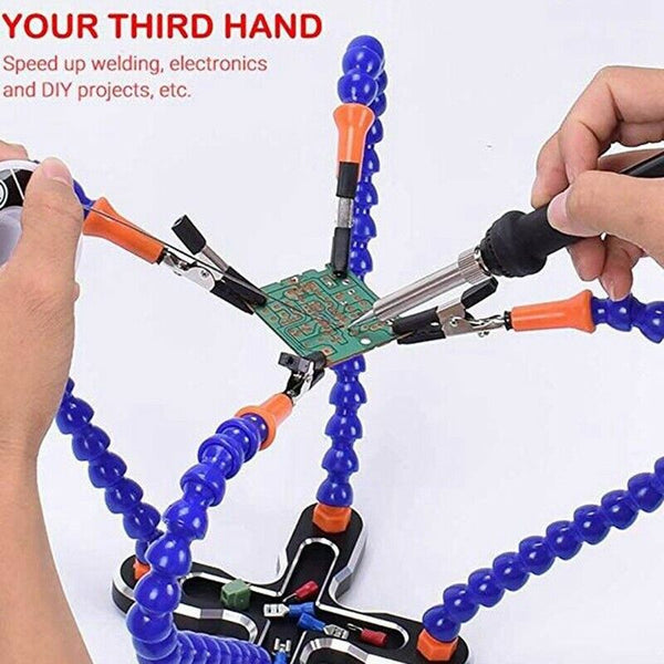 Diy Soldering Third Hand 4Pc Flexible Arms Welding Helping Stand Repair Hol B5O6