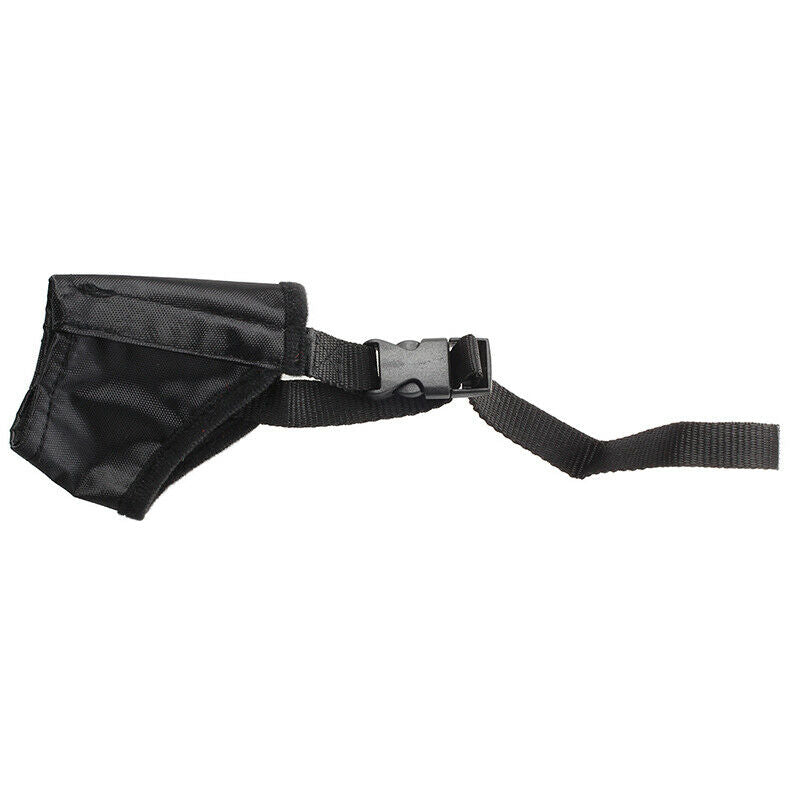 Adjustable Nylon Pet Dog Mouth Muzzle Grooming Chawing Bark Bite Stop BlackJ5Z5