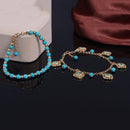 Punk Boho Turquoise Beads Anklets Tassels Bracelet Womens Foot Chain Anklet  3C