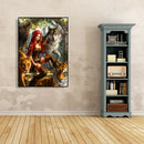 5D DIY Diamond Painting Full Drill Women and Wolf Cross Stitch Embroidery