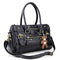 Black hand hold PU leather rock scratch with a small bear Handbag for women R4N9
