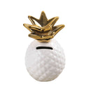 Cute Ceramic Pineapple Piggy Bank Coin Money Saving Box Gift Decor White