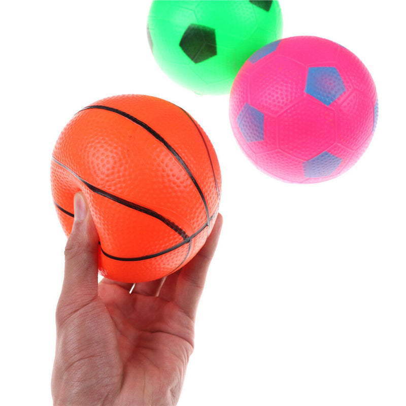 12cm Inflatable Basketball Football Blow Up Ball Kids Sports Outdoor Play To BX