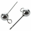 30PCs Stainless Steel Earring Post W/Stoppers 17x8mm(5/8"x 3/8")