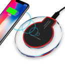 K9 Crystal Anti-slip Wireless Charger Ultra-thin Phone Charging Pad (Black)