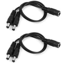 2pcs Dc 5.5 X 2.1 mm 1 plug to 2 plug adapter Power cable adapter N5C5
