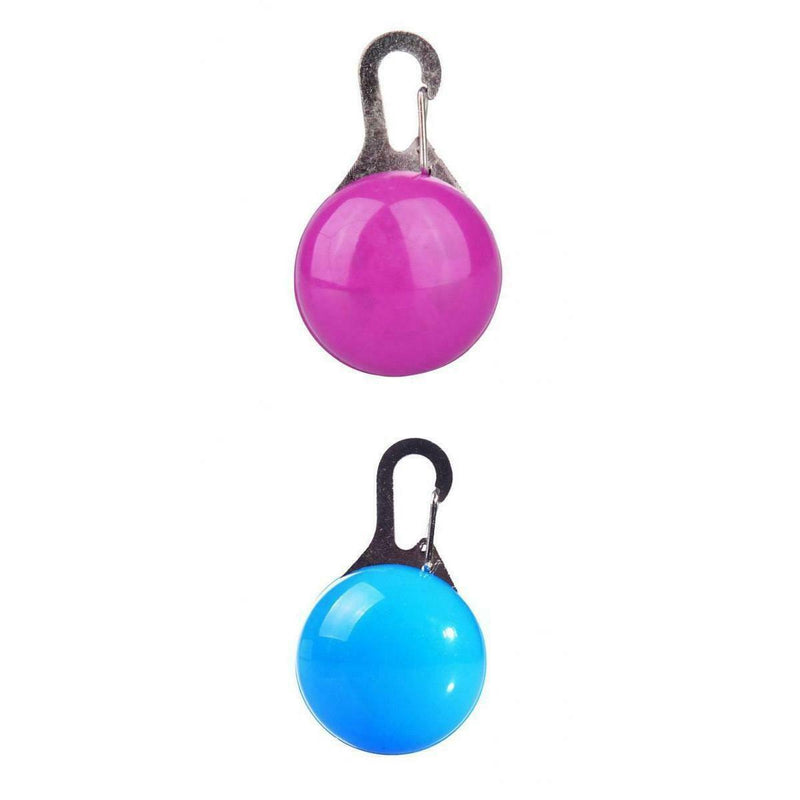 2Pcs Pet Dog Cat Safety LED Clip Buckle Night Light Decor Bulb Collar
