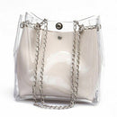 Women Small Bucket Bags Plastic Transparent Totes Composite Chain Bag Femal