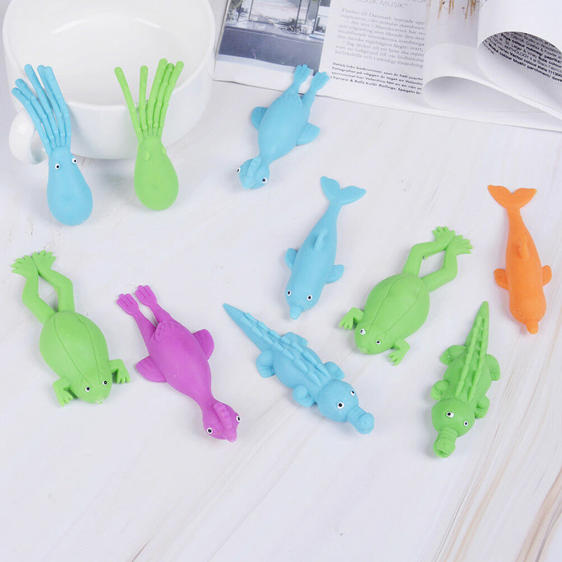 1Pc cute stretchy finger slingshot sticky flying marine animal kids toys R_3C