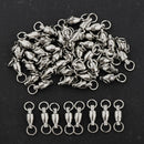 50Pcs Ball Bearing Swivels Fishing Snaps Hook Solid Ring Swivels 7