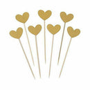 50-Piece Golden Love Heart Cake Dessert Inserted Card Cupcake Toppers Decor T7Z3