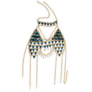 Boho Hollow Crystal Bra Body Chain Bling Bikini Chains Sexy Body Jewelry for