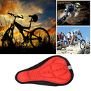 Bike Silicone Saddle Seat Cover Silica Gel Cushion Soft Pad Red