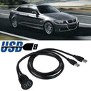 Car Usb3.0 Dual Port Extension Dashboard Panel Double 1m Waterproof New M9U9