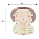 2x Girl & Boy Flower Planter Flowerpot Mini Succulent Pot Home Garden Decor