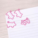 4Pcs Pig Metal Paper Clips Pin Book Bookmark Memo Clip School Office Stationery
