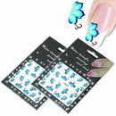 2X Sheets Blue Flower Nail Stickers DIY Beauty Pattern Art for Women Girls OEB