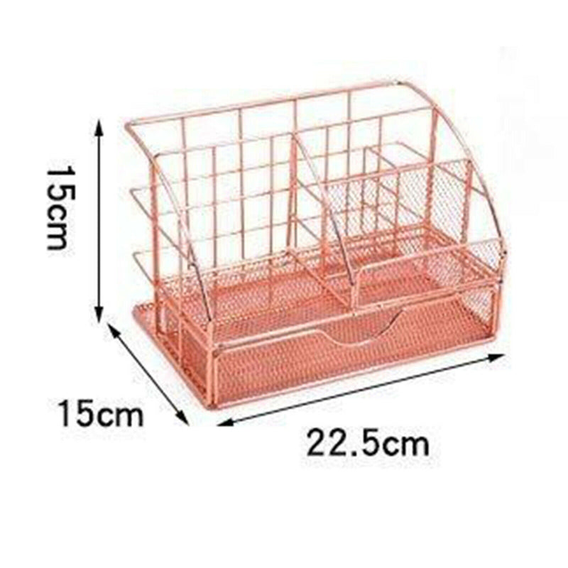 Multi-function Cosmetic Organizer Desktop Make-up Iron Organizer Pen Storage Box