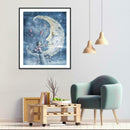 5D DIY Full Drill Diamond Painting Moon Face Cross Stitch Mosaic Craft Kit