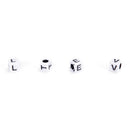 100pcs 6mm white cube alphabet single letter beads Craft DIY A - Z Mixed LJ