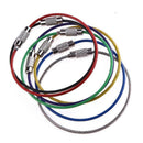 7Pcs Iridescent Stainless Steel Wire Ropes Key Ring Carabiner Key Hanging C