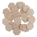 25Pieces Natural Hexagonal Unfinished Wood Chip Embellishment for DIY Craft