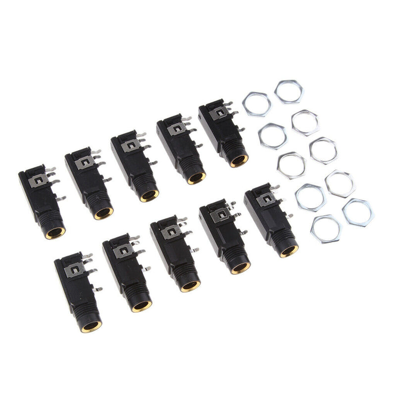 20 Pieces 6.35mm/6.35 Stereo Audio Microphone Female Socket/Jack