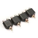 4PCS RCA AV Audio Splitter Adapter 1 Male to 2 Female Converter Connector