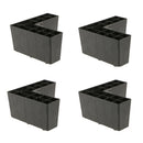 Plastic Corner Sofa Leg Furniture Replacement Parts Cupboard Plinth 4Pcs BLK,
