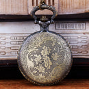 Large bronze embossed three pig retro pocket watch Fine chain embossed zodi J9O4