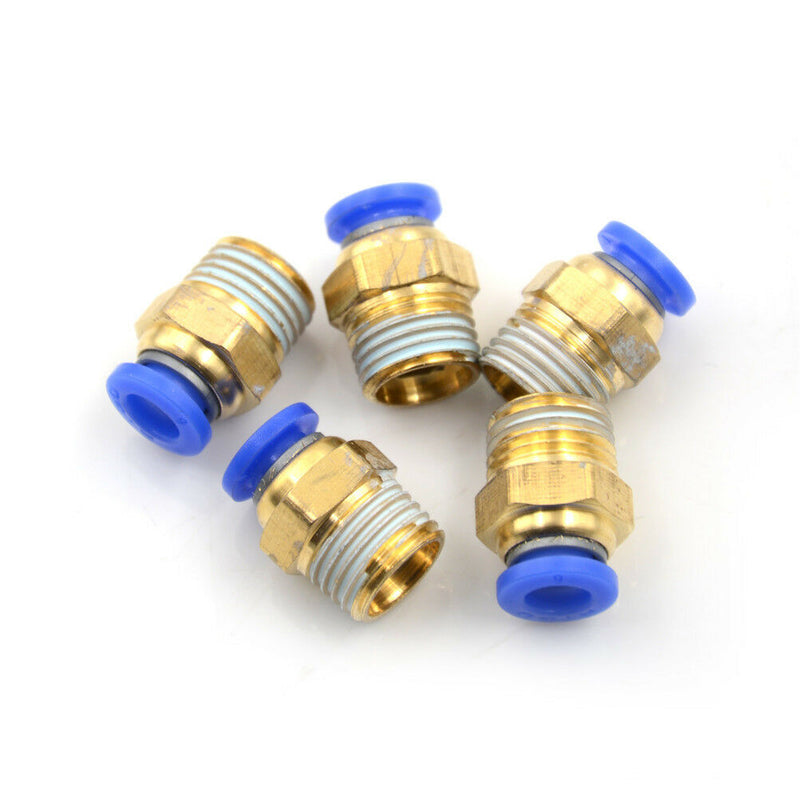 5PCS Male 1/4" - 6mm Straight Push in Fitting Pneumatic Push to Connect Air B Gw