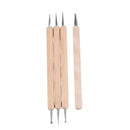 4PCS/set Wood Handle Stainless Steel Modelling Pottery Ceramics Tools For C3 Gw